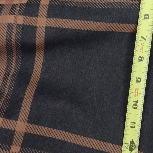 Plaid Coat Check Lagenlook Pattern Longline Belted Checked NWT Brown and Black - Picture 6 of 8